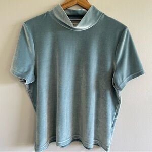 Madewell Women's Velvet Mockneck Short Sleeve Tee Size Large